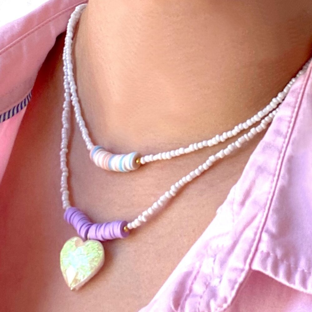 Beaded necklace, set of 2 necklaces, party favors, Y2K necklace, 2000 jewelry